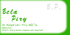 bela piry business card